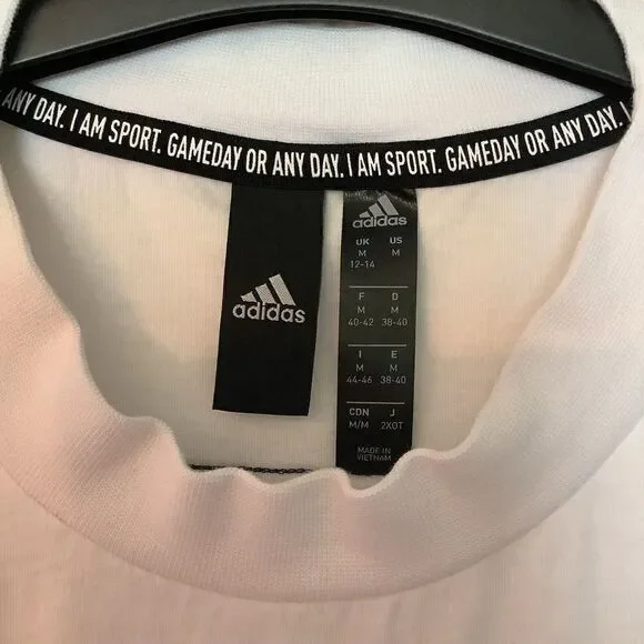 Adidas white and Black Game Day‎ T-shirt - Picture 3 of 4
